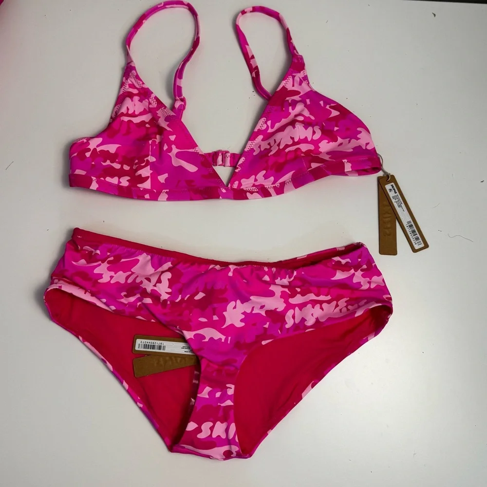 SKIMS Recycled Swim Set | Pink Camo